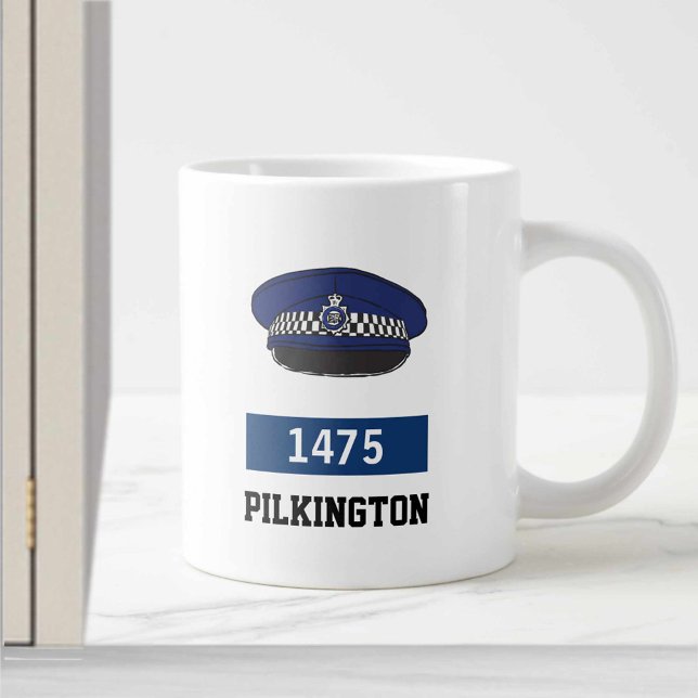 Police Officer Gift. UK Police Flat Cap Large Coffee Mug (Creator Uploaded)