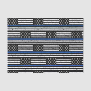 Police Officer Gifts Thin Blue Line American Flag Tissue Paper