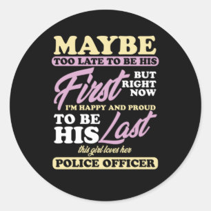 Police Officer Girl Wife Cop Policeman Gift Classic Round Sticker