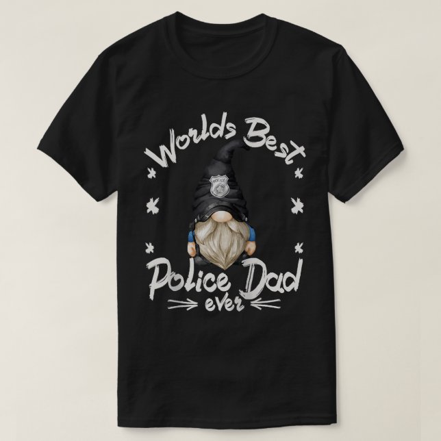 Police Officer Gnome Grandpa For Men Worlds Best P T-Shirt (Design Front)