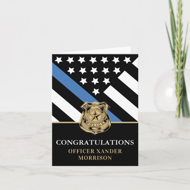 Police Officer Graduation Congratulations Card (Front)