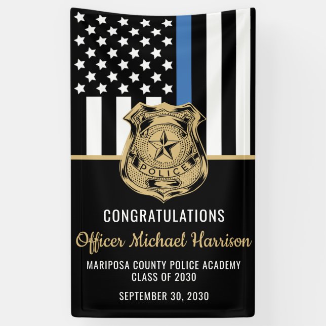 Police Officer Graduation Law Enforcement Academy Banner (Vertical)