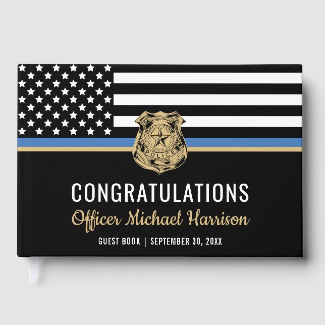 Police Officer Graduation Law Enforcement Academy Guest Book (Front)