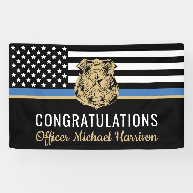 Police Officer Graduation Law Enforcement Banner (Horizontal)
