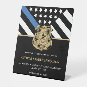 Police Officer Graduation Law Enforcement Welcome Pedestal Sign