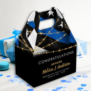 Police Officer Graduation Party Thin Blue Line Favour Box