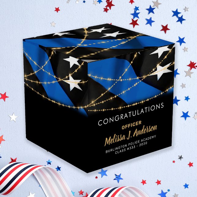 Police Officer Graduation Thin Blue Line Party Favour Box (Creator Uploaded)