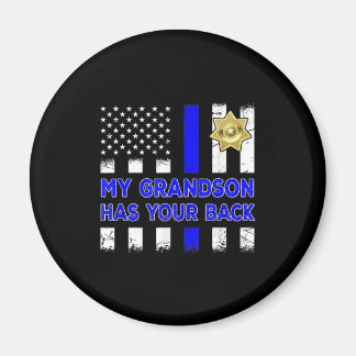 Police Officer Grandparents My Grandson Gift Magnet