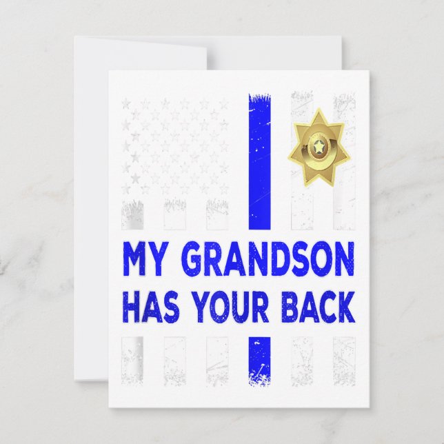 Police Officer Grandparents My Grandson Has Gift Invitation (Front)