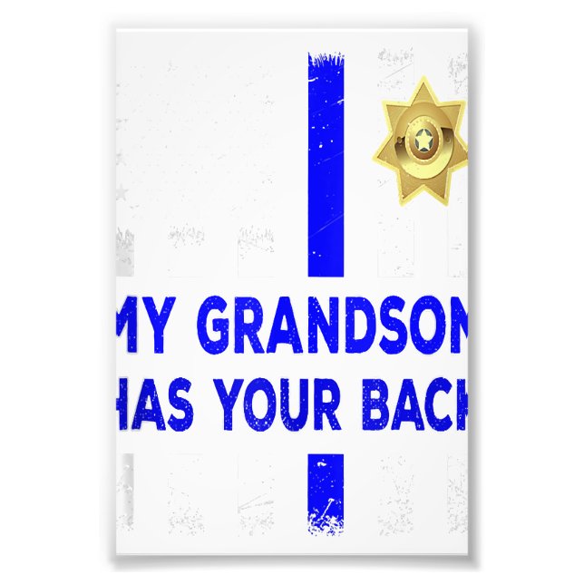 Police Officer Grandparents My Grandson Has Gift Photo Print (Front)