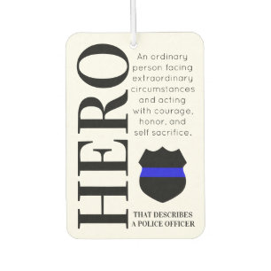 Police Officer Hero Thin Blue Line Thank You Car Air Freshener