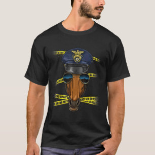 Police Officer Horse PD Cop Crime Scene Animal Hor T-Shirt