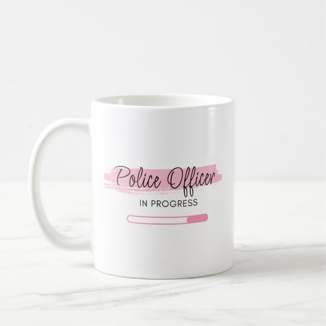 Police Officer In Progress – Personalised Coffee Mug (Left)