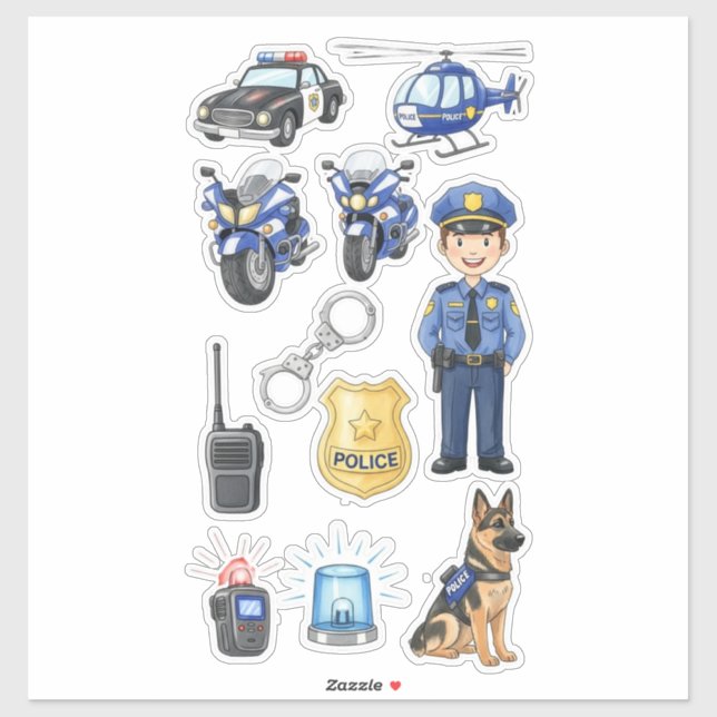 👮‍♂️ Police Officer K9 Dog Patrol Vinyl Sticker (Sheet)