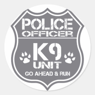 Police Officer K9 Unit Go Ahead Run Classic Round Sticker