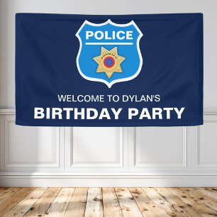 Police Officer Kids Birthday Party Banner