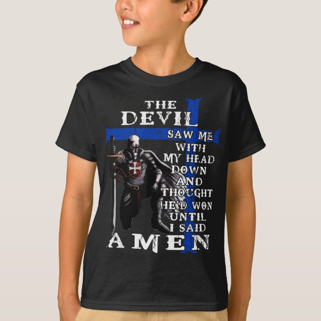 Police Officer Knight Templar - The Devil Saw Me T-Shirt (Front)