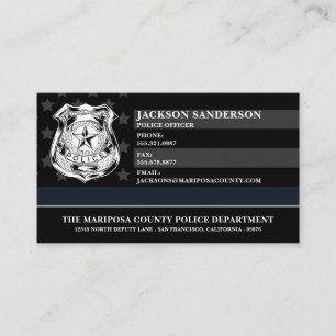 Police Officer Law Enforcement Custom Logo Business Card
