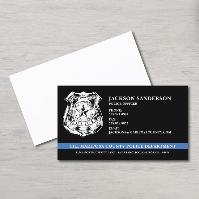 Police Officer Law Enforcement Custom Logo Business Card (Police Officer Law Enforcement Custom Logo Business Card)