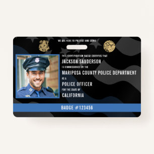 Police Officer Law Enforcement Employee Photo ID ID Badge