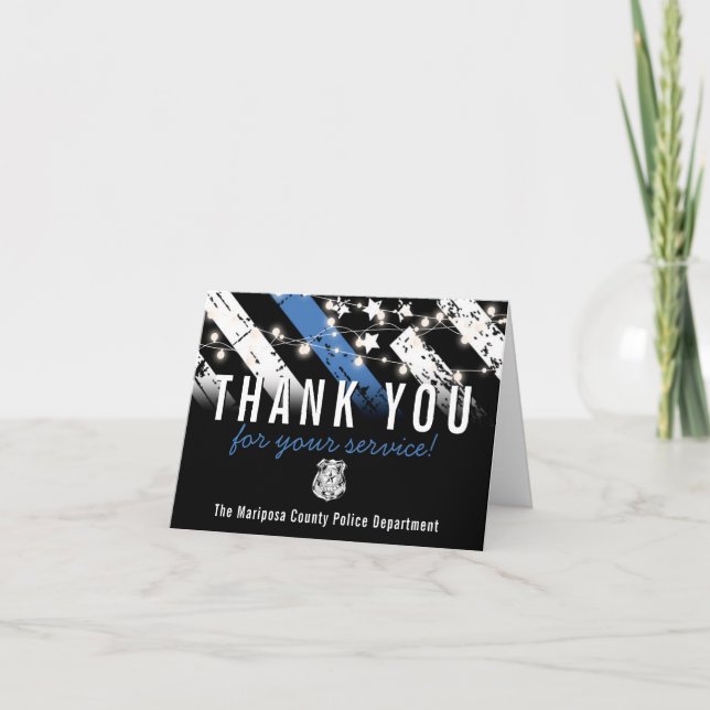 Police Officer Law Enforcement First Responder Thank You Card (Front)