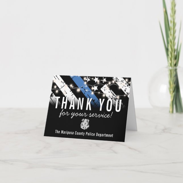 Police Officer Law Enforcement First Responder Thank You Card (Front)