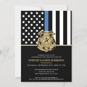 Police Officer Law Enforcement Graduation Magnetic Invitation