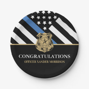 Police Officer Law Enforcement Graduation Party Paper Plate