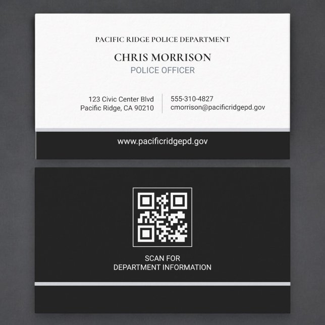 Police Officer Law Enforcement QR Code Business Card (Creator Uploaded)
