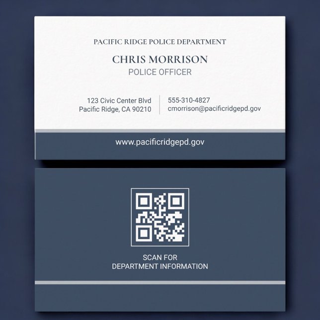 Police Officer Law Enforcement QR Code Business Card (Creator Uploaded)