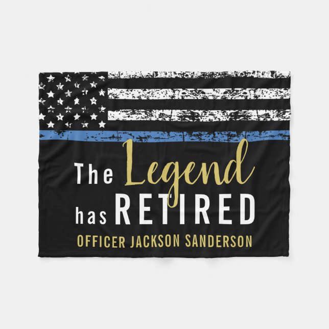 Police Officer Law Enforcement Retirement Fleece Blanket (Front (Horizontal))