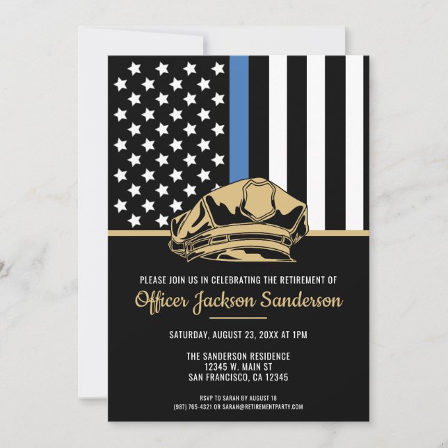 Police Officer Law Enforcement Retirement Invitation (Front)