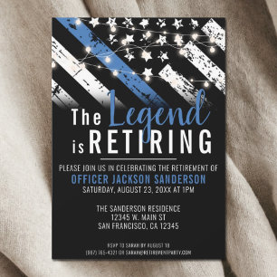 Police Officer Law Enforcement Retirement Party Invitation