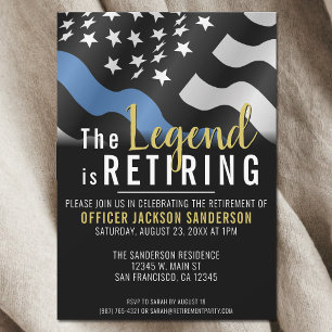 Police Officer Law Enforcement Retirement Party Invitation