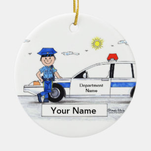 Police Officer - Male Ceramic Tree Decoration
