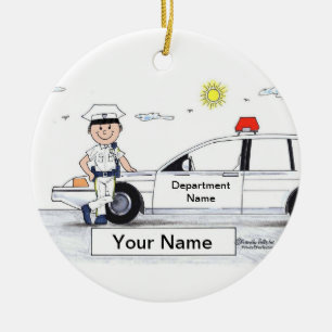 Police Officer - Male Ceramic Tree Decoration