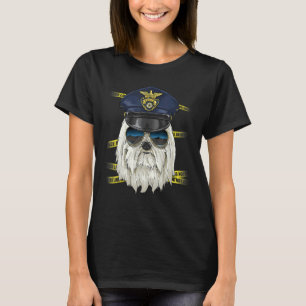 Police Officer Maltese Cop Crime Scene K9 Maltese  T-Shirt