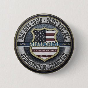 Police Officer Memorial 6 Cm Round Badge