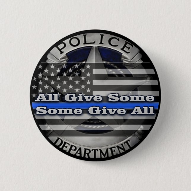 Police Officer Memorial Badge Button (Front)