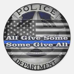 Police Officer Memorial Badge Classic Round Sticker