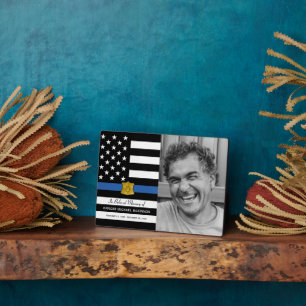 Police Officer Memorial Keepsake Photo Plaque