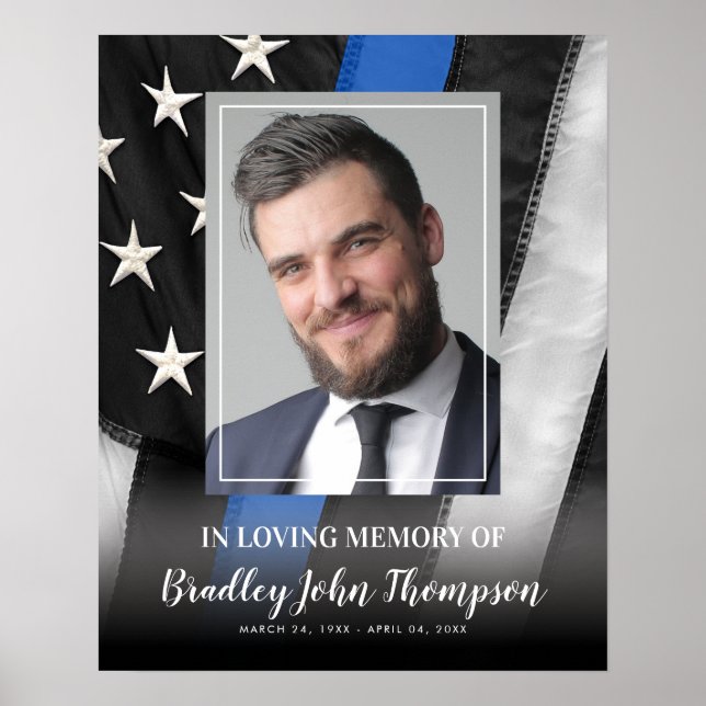 Police Officer Memorial | Thin Blue Line Poster (Front)