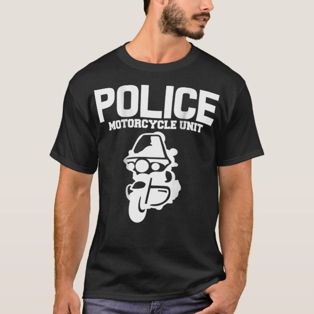 Police Officer Motorcycle Unit Highway Patrol T-Shirt (Front)