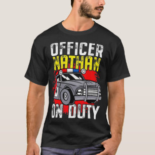 Police Officer Nathan On Duty  Personalised Police T-Shirt