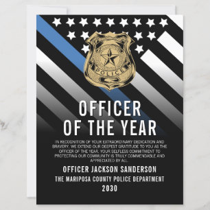 Police Officer of the Year Logo Award Certificate