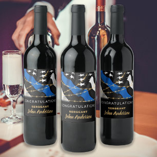 Police Officer Party Congratulations Retirement Wine Label