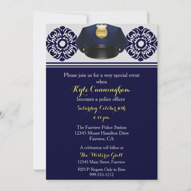 Police Officer Party Invitation (Front)