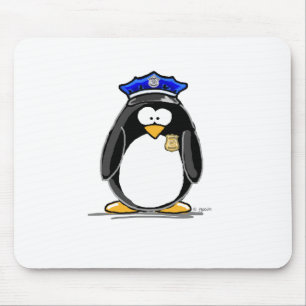 Police Officer Penguin Mouse Mat