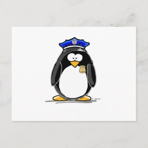 Police Officer Penguin Postcard