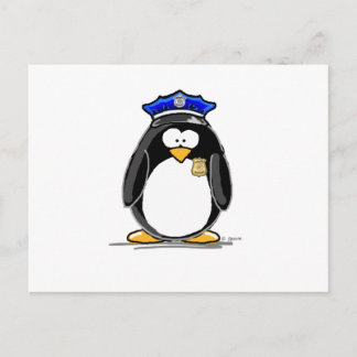 Police Officer Penguin Postcard